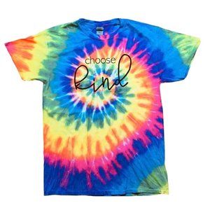 Tie Dye Choose Kind T-Shirt Men’s‎ Medium Shirt Swirl Spiral Colorful Rainbow